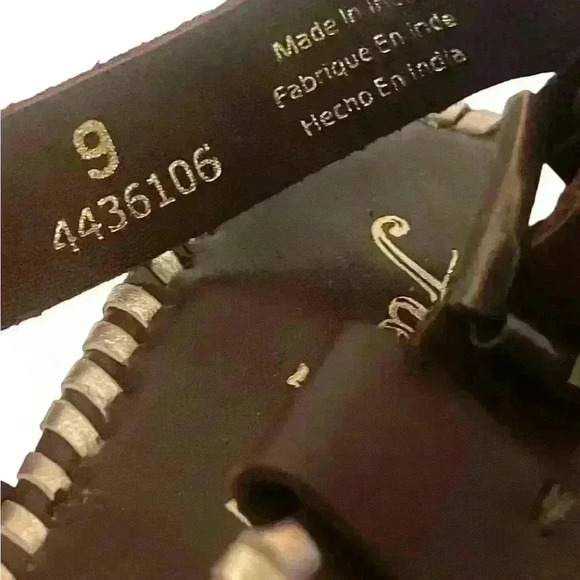 Free People Sedona Women’s Dark  Brown And Gold Woven Platform Sandals Size 9 - Picture 15 of 16